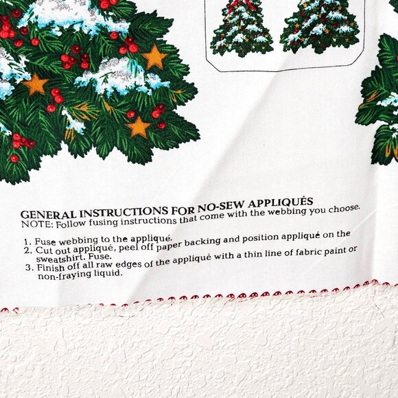 Vintage Christmas Star Dust Appliqués Fabric Panel By Cranston Print Works - Picture 16 of 16